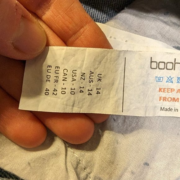 Boohoo Blue Jenna High Rise Distressed Jean Shorts - Picture 4 of 6